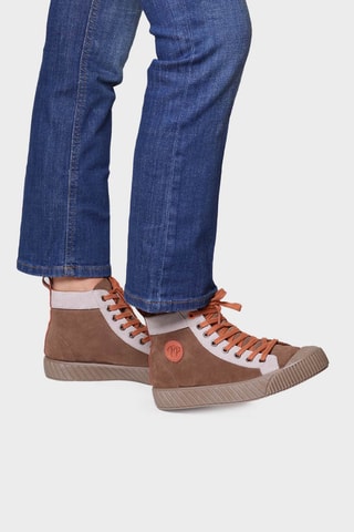 Baskets montantes en cuir Gava - Taupe