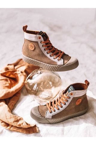 Baskets montantes en cuir Gava - Taupe