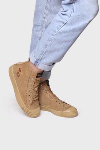 Baskets montantes en cuir Gia - Camel