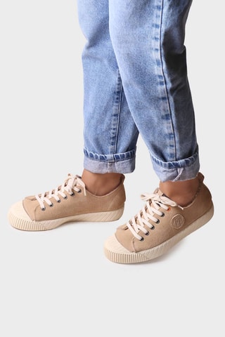 Baskets fourrées en cuir Giza - Beige