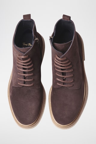 Bottines en nubuck Lou - Marron