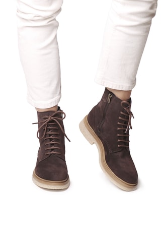 Bottines en nubuck Lou - Marron