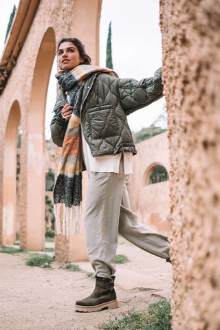 Bottines fourrées en nubuck Misuri - Kaki