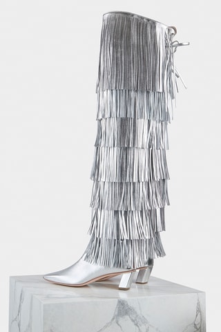 Leren Lieslaarzen - Zilverkleurig