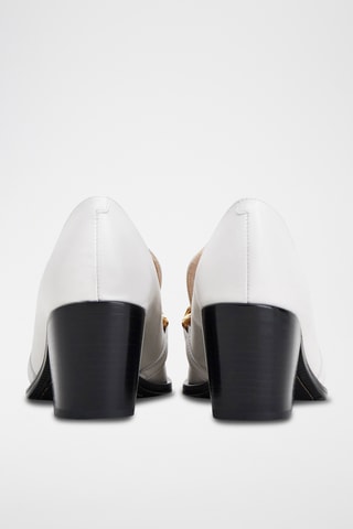 Leren Mocassins met Hak - Wit