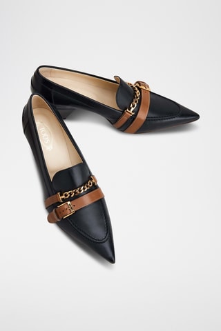 Leren Mocassins met Hak - Zwart