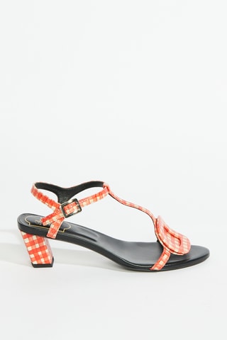 Leren Sandalen met Hak - Rood