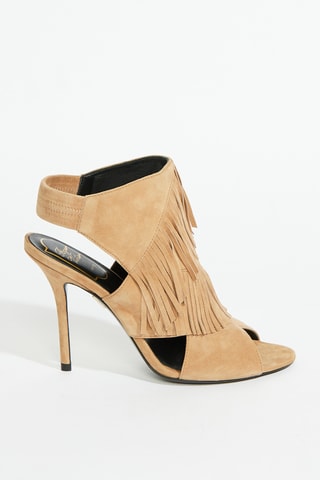 Nubuck Sandalen met Hak - Beige