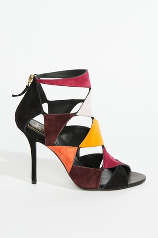 Nubuck Sandalen met Hak - Zwart