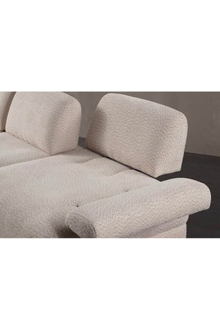 Canapé d'angle gauche Nice L - Crème - 3 places - En tissu