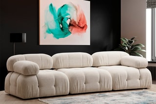 Canapé  Bubble - Crème  - 3 places - Revêtement en tissu