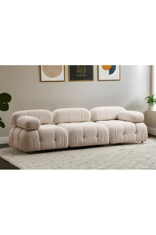 Canapé  Bubble - Crème  - 3 places - Revêtement en tissu