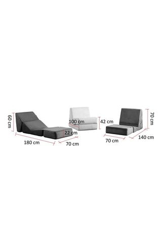 Chauffeuse Origami Convertable - Crème - 1 place - Tissu