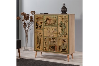 Meuble de rangement 4 portes  - 95 x 111 x 36 cm