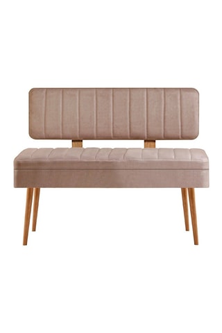 Banc-coffre Vina - Beige et imitation pin