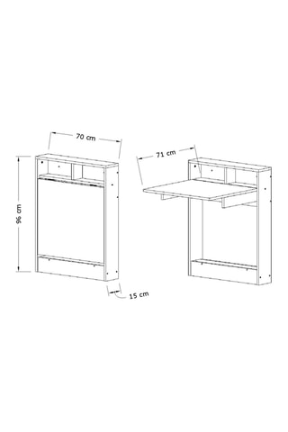 Table pliable Bracked et blanc - 70 x 96 x 15 cm