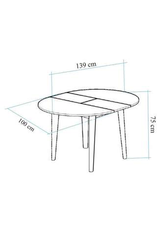 Table à manger extensible Vina 139 - Pieds en bois - Longueur 100 à 131 cm
