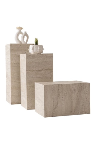 3 tables gigognes L.Ciceklik - 35 x 35 x 55/70/85 cm