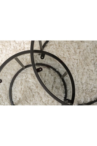 2 tables gigognes en verre Aurum - 42 x 39 x 42 / 60 x 43 x 60 cm