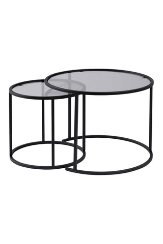 2 tables gigognes en verre Aurum - 42 x 39 x 42 / 60 x 43 x 60 cm