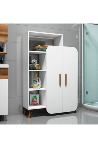 Bibliothèque et armoire intégrée 2 portes - 90 x 140 x 32 cm