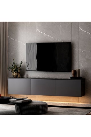 Meuble TV 3 abattants Neon Illuminated - 160 x 35 x 32 cm