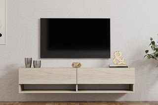 Meuble TV 2 abattants Arges - 141 x 31 x 30 cm