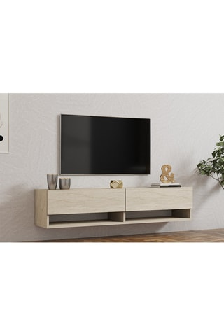 Meuble TV 2 abattants Arges - 141 x 31 x 30 cm