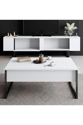 Meuble TV 2 abattants - 180 x 30 x 50 cm