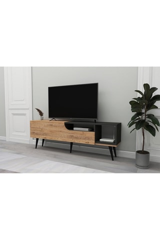 Meuble TV 2 abattants Alba - 150 x 49,6 x 29,6 cm