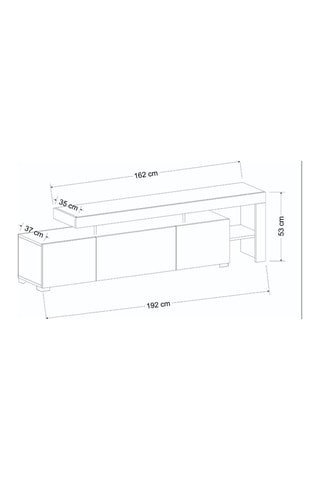 Meuble TV Beliz 2 portes - 192 x 53 x 37 cm