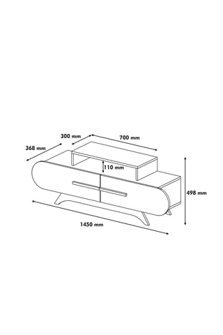 Meuble TV 2 abattants  - 145 x 50 x 37 cm