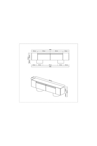 Meuble TV 2 abattants Bohem  - 180 x 50 x 30 cm