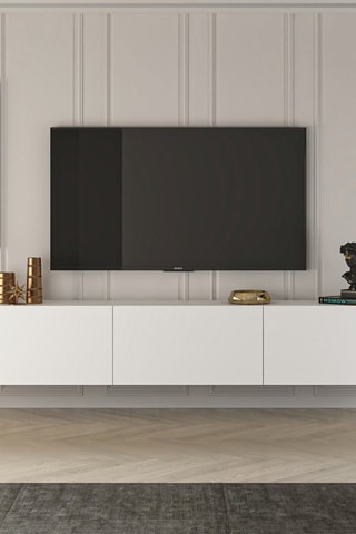 Meuble TV mural 3 abattants - 150 x 30 x 32 cm