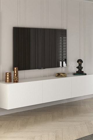 Meuble TV mural 3 abattants - 150 x 30 x 32 cm