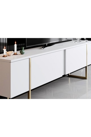 Meuble TV 4 portes Luxe - 180 x 50 x 30 cm