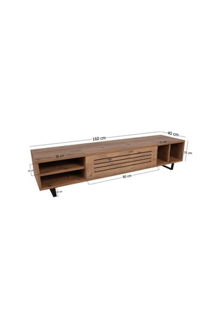 Meuble TV 1 abattant Safir - 160 x 35 x 40 cm