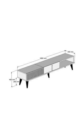 Meuble TV 2 abattants - 180 x 40 x 35 cm