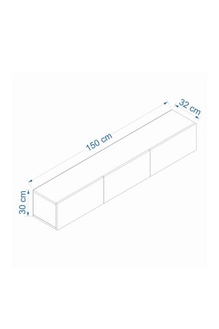 Meuble TV 3 abattants - 150 x 30 x 32 cm