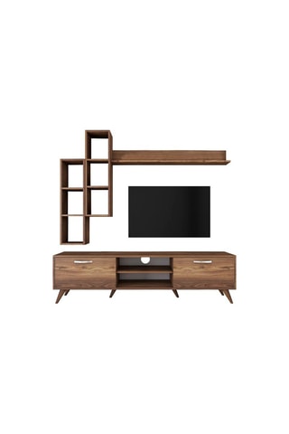 Meuble TV et 3 étagères murales - 180 x 48,6 x 35 / 133 x 15 x 15 / 2 étagères de 22,1 x 90 x 18,5 cm