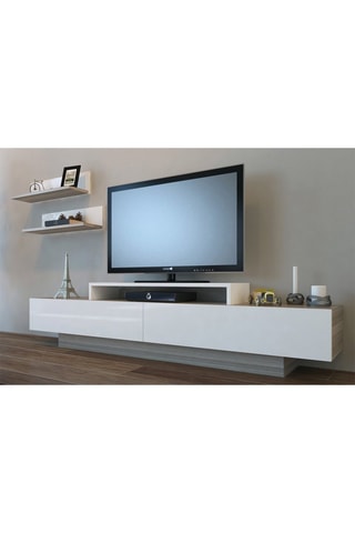Meuble TV 2 portes Lusi  - 180 x 40 x 31 cm