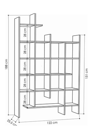 Bibliothèque  - 122 x 188 x 25,5 cm