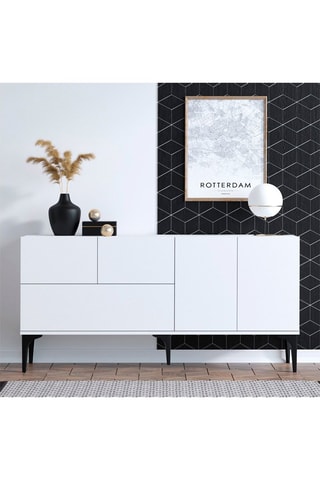 Buffet 4 portes Glise  - 150 x 75 x 35 cm