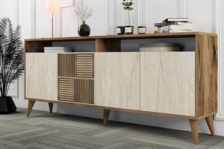 Buffet 4 portes Milan - 180 x 78,6 x 35 cm