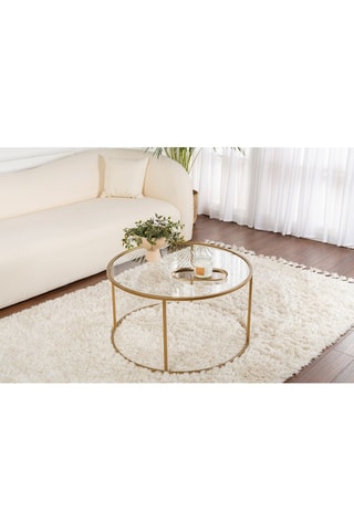 Table basse en verre Aurum - 80 x 43 x 80 cm