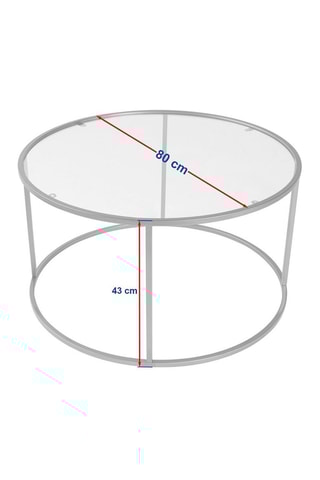 Table basse en verre Aurum - 80 x 43 x 80 cm