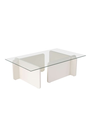 Table basse Flavio - Blanc et transparent
