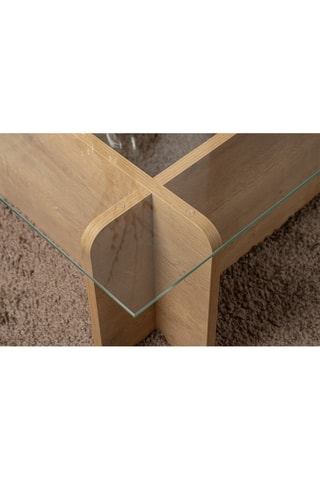 Table basse Flavio  - Plateau en verre trempé - 105 x 30 x 65 cm