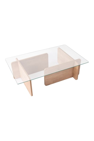 Table basse Flavio  - Plateau en verre trempé - 105 x 30 x 65 cm