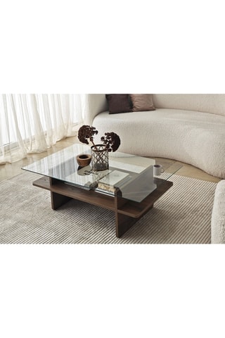 Table basse Saga Rectangle  - Plateau en verre trempé - 105 x 35 x 65 cm
